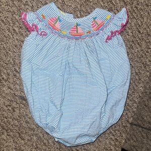 Southern Sunshine Kids Beach Sailor Baby Bubble Smock 6m